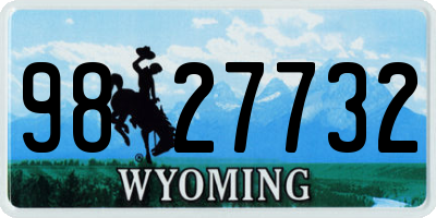 WY license plate 9827732