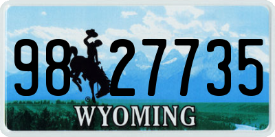 WY license plate 9827735