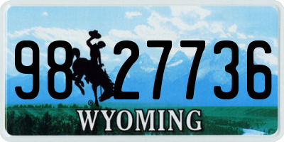 WY license plate 9827736