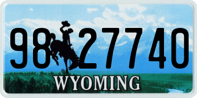 WY license plate 9827740