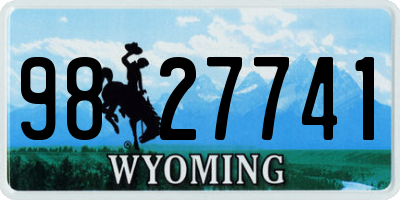 WY license plate 9827741
