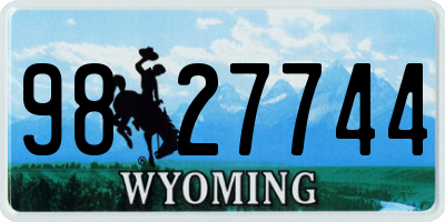 WY license plate 9827744