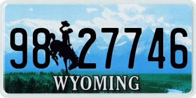 WY license plate 9827746