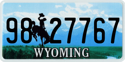 WY license plate 9827767