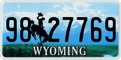 WY license plate 9827769