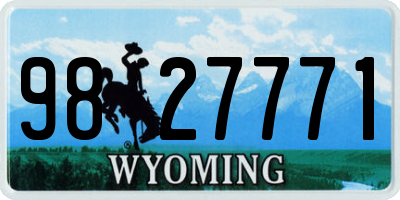 WY license plate 9827771