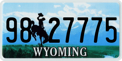 WY license plate 9827775