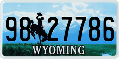 WY license plate 9827786