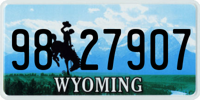 WY license plate 9827907