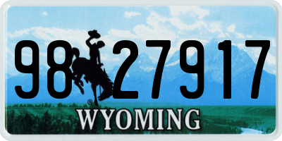 WY license plate 9827917