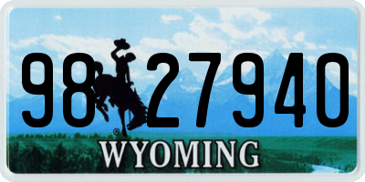 WY license plate 9827940