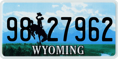 WY license plate 9827962