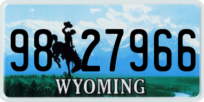 WY license plate 9827966