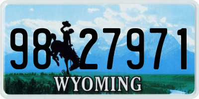 WY license plate 9827971