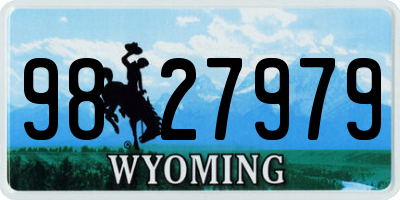 WY license plate 9827979
