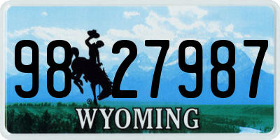 WY license plate 9827987