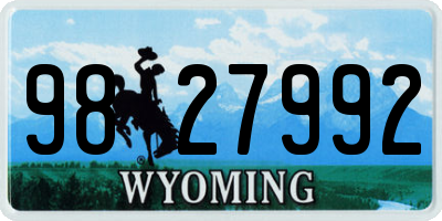 WY license plate 9827992