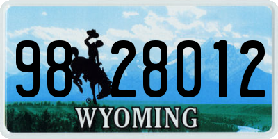 WY license plate 9828012