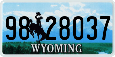 WY license plate 9828037