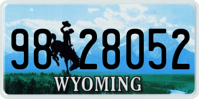 WY license plate 9828052