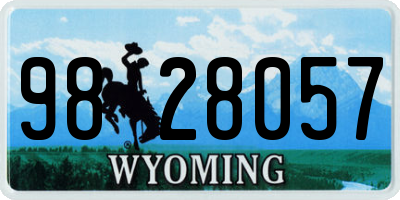 WY license plate 9828057