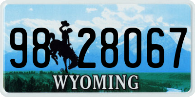 WY license plate 9828067