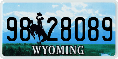 WY license plate 9828089