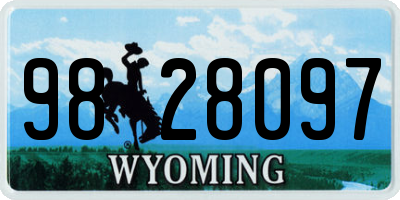 WY license plate 9828097