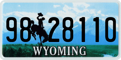 WY license plate 9828110