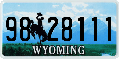 WY license plate 9828111