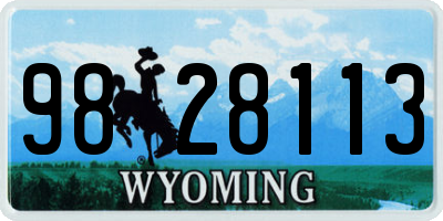 WY license plate 9828113