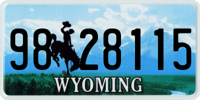WY license plate 9828115