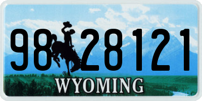 WY license plate 9828121