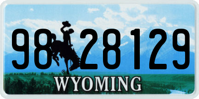 WY license plate 9828129