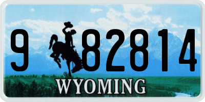 WY license plate 982814