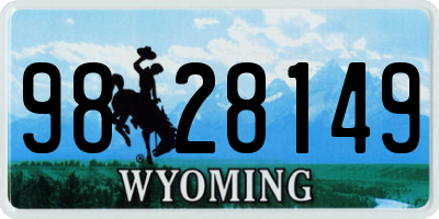 WY license plate 9828149