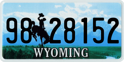 WY license plate 9828152