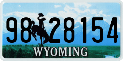 WY license plate 9828154