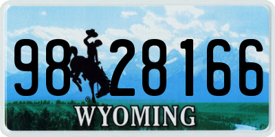 WY license plate 9828166