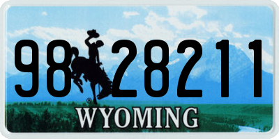 WY license plate 9828211