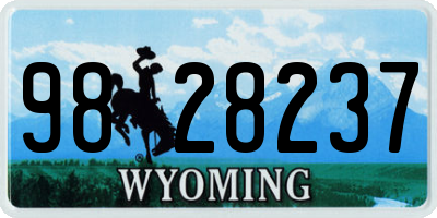 WY license plate 9828237