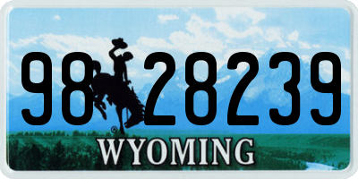 WY license plate 9828239