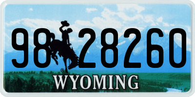WY license plate 9828260