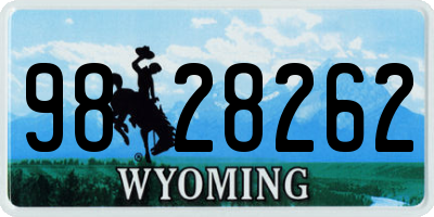 WY license plate 9828262