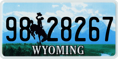 WY license plate 9828267