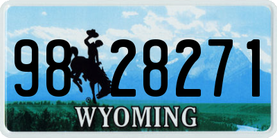 WY license plate 9828271