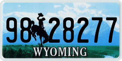 WY license plate 9828277