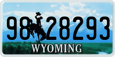 WY license plate 9828293