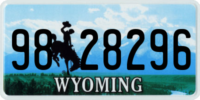 WY license plate 9828296