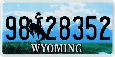 WY license plate 9828352